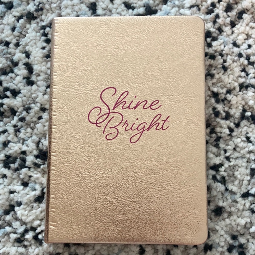 Faux leather rose gold notebook